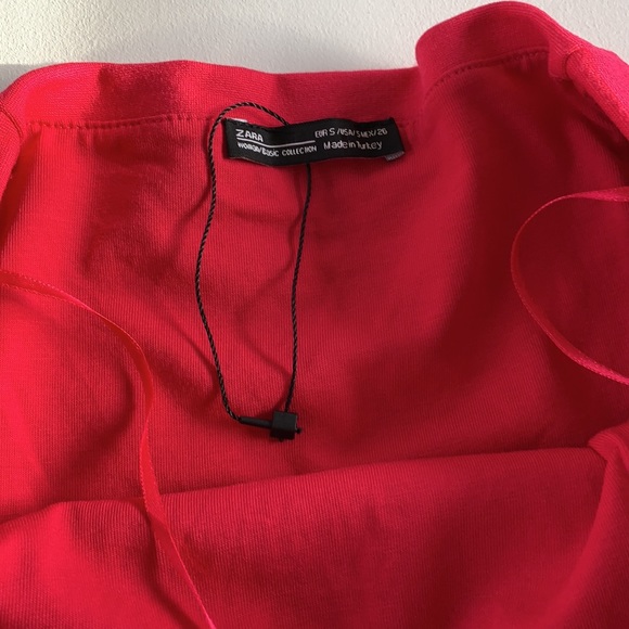 NWOT Zara Off Shoulder Fuchisia/Hot Pink Dress - Picture 8 of 11